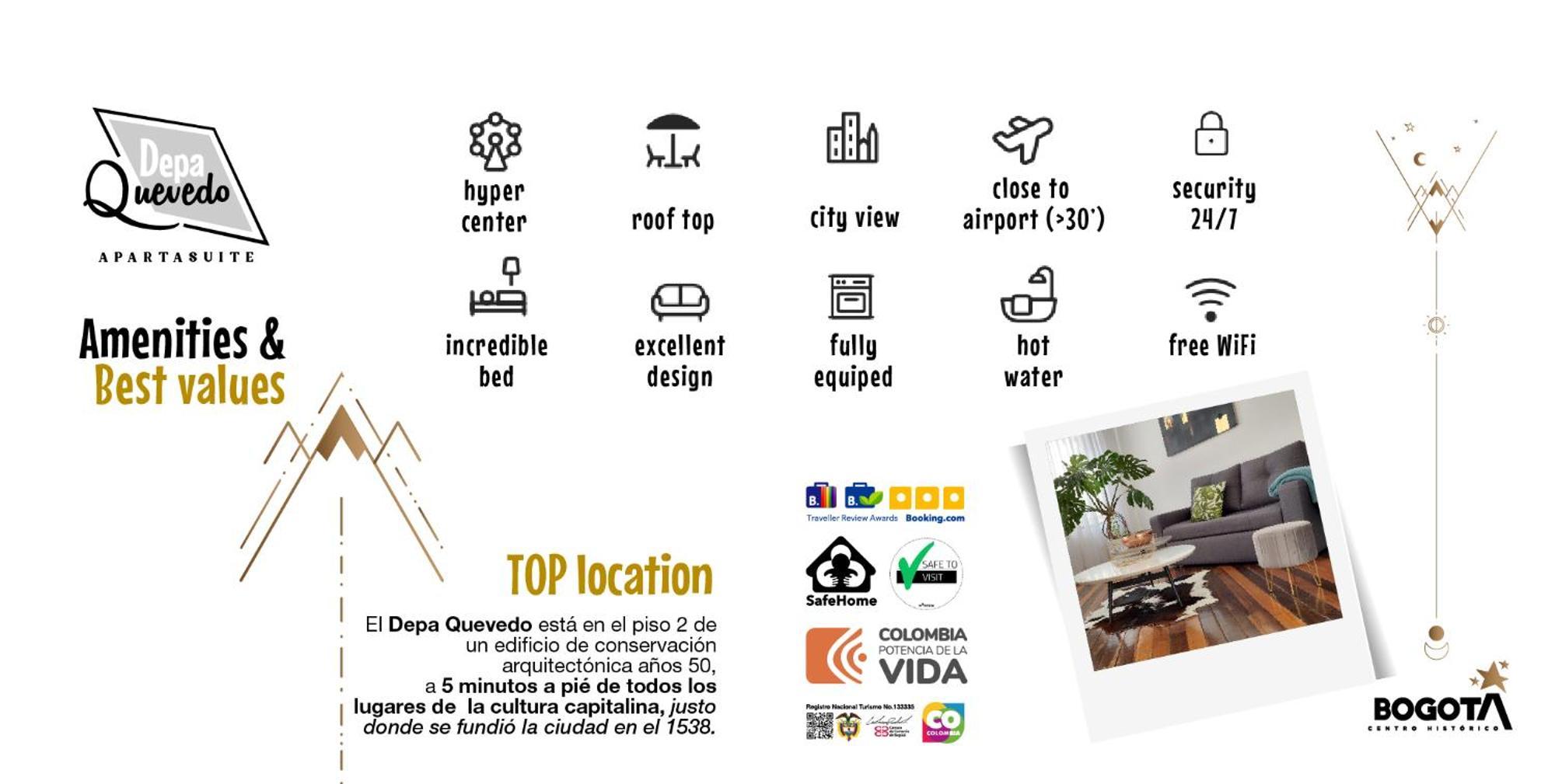 Depa Quevedo - Trendy Revamped Flat - Exceptional Spot In Bogota'S Historic Colonial Square - Candelaria Dış mekan fotoğraf